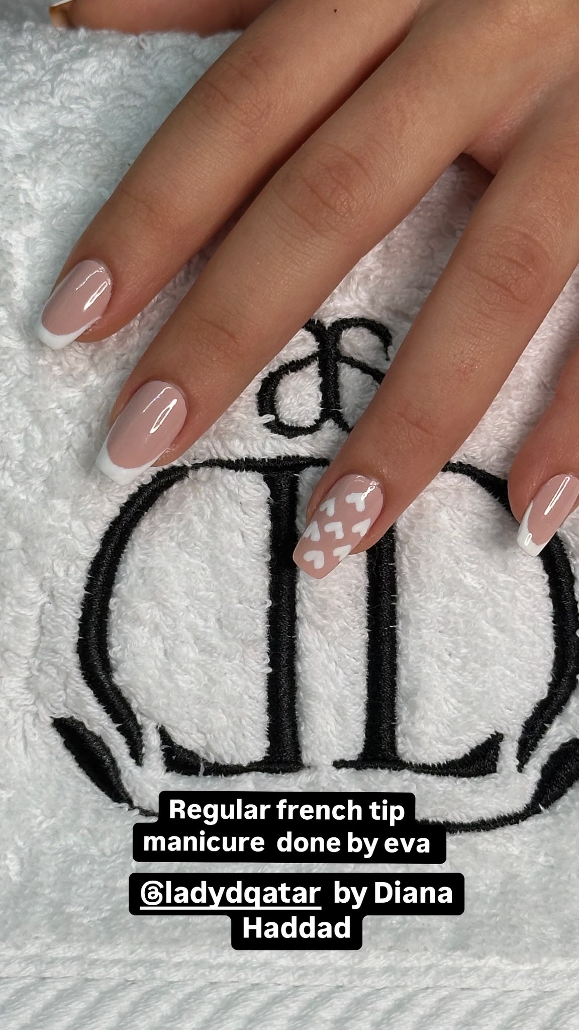 nude French-tip manicure by Lady D Beauty Lounge