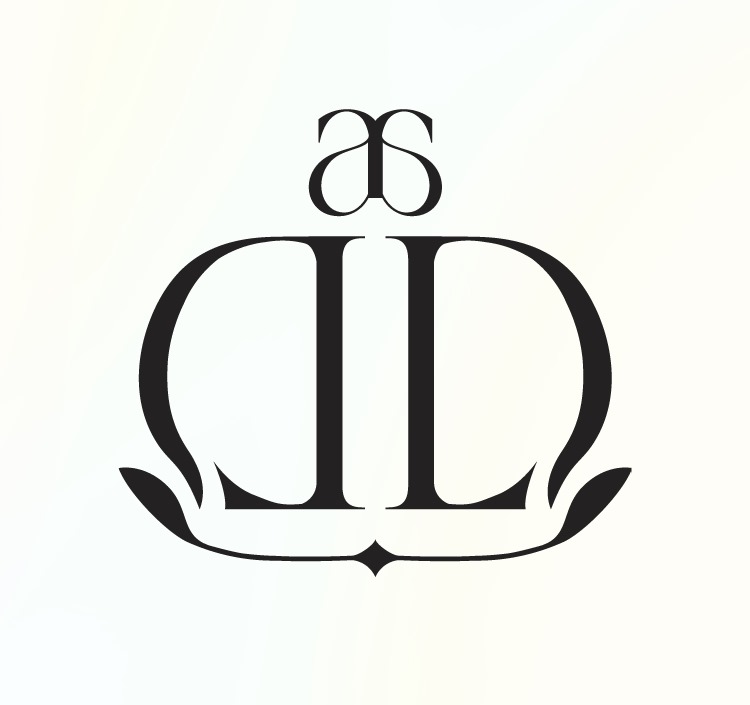 Lady D Beauty Lounge monogram, black on cream