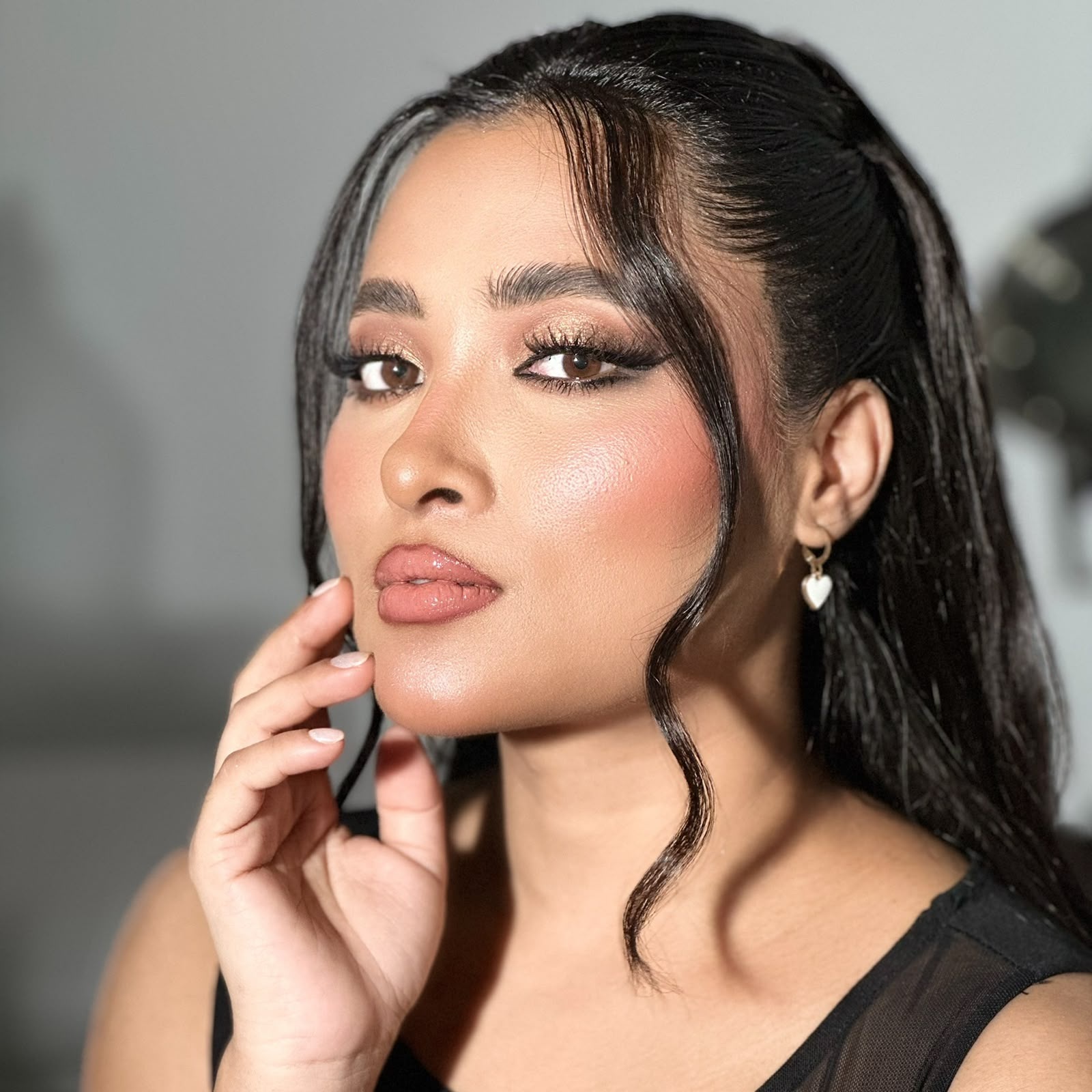 Soft glam makeup — after