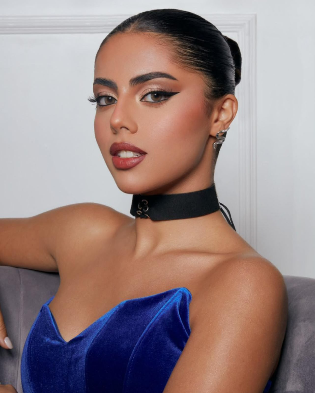Lady D Beauty Lounge — blue gown evening glam makeup