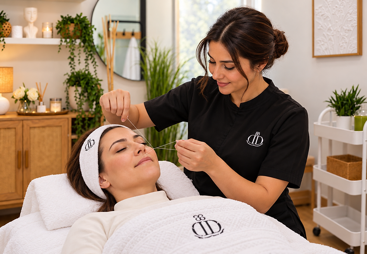 Upper lip threading
