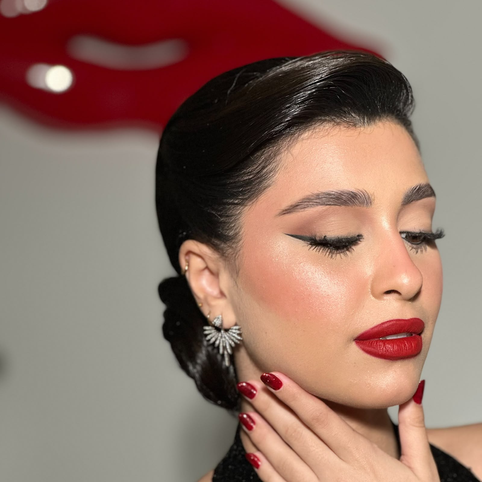 Lady D Beauty Lounge — classic red lip glam profile