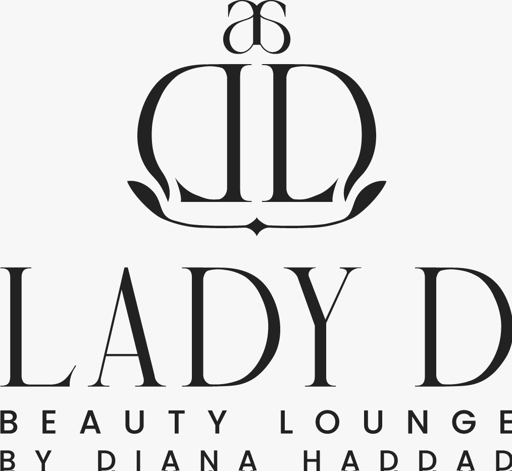 Lady D Beauty Lounge logo in English, black on white
