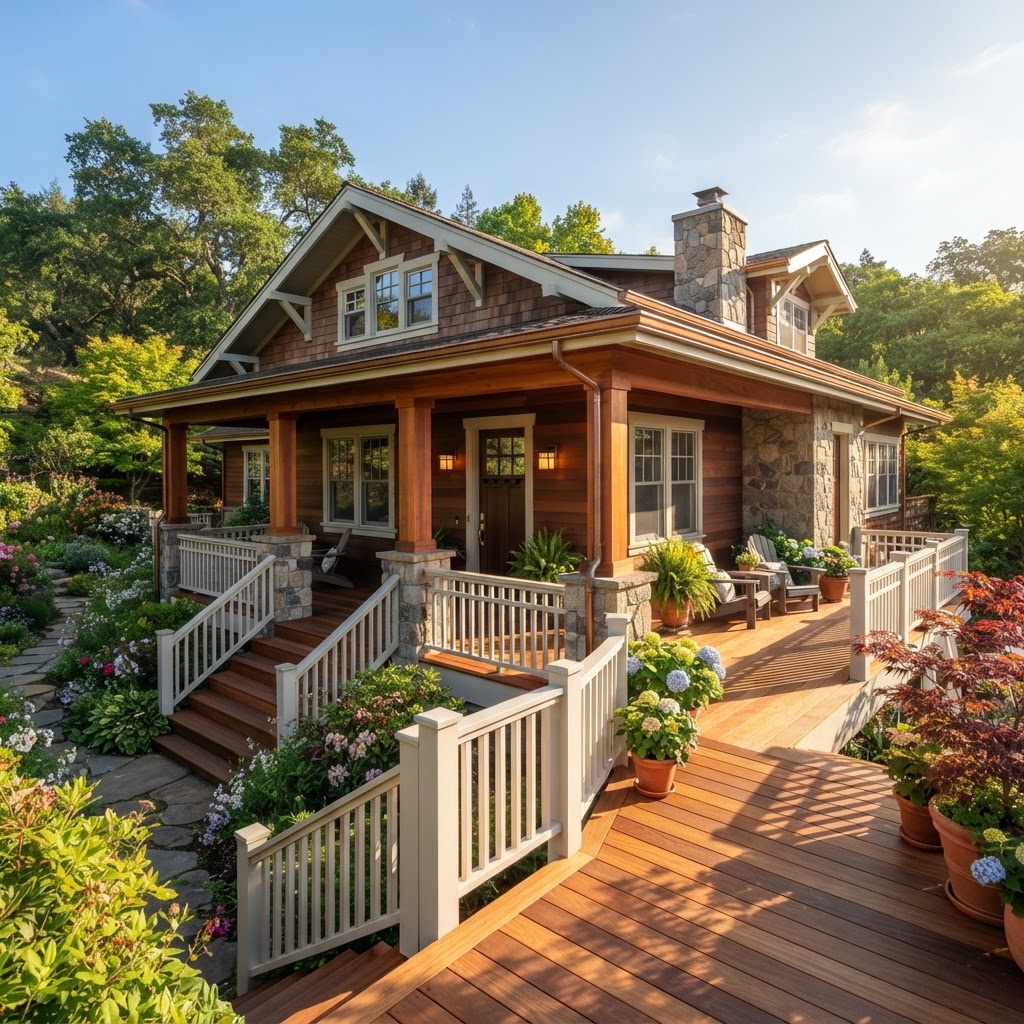 Wraparound porch and deck construction in Oakley Northern California