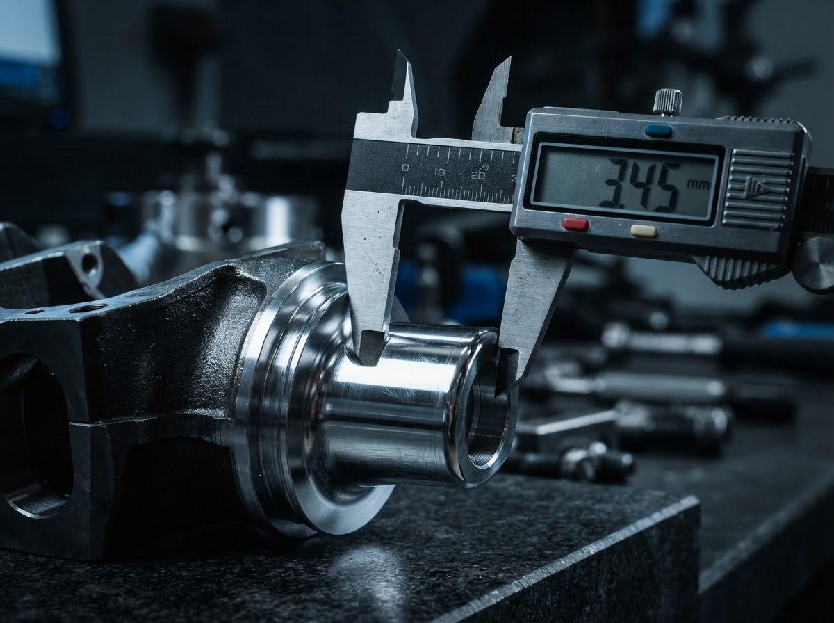Quality check with precision caliper