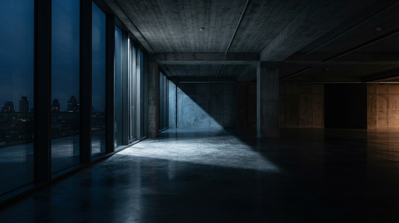 Modern office architecture with dramatic light