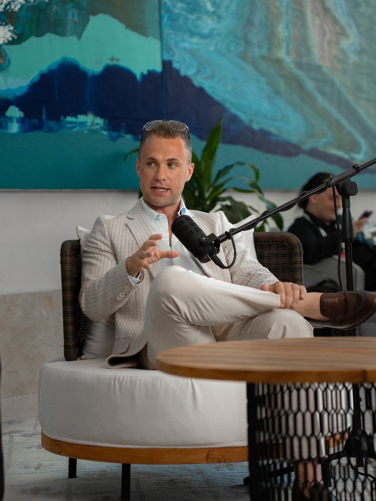 James Demetriades in a styled portrait for his personal brand
