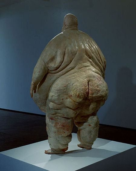 Cristina Córdova ceramic torso figure, raw and unfinished at the base