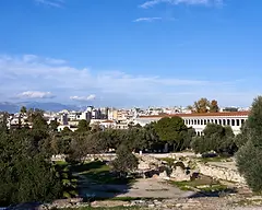 The restored Stoa of Attalos in the Ancient Agora of Athens