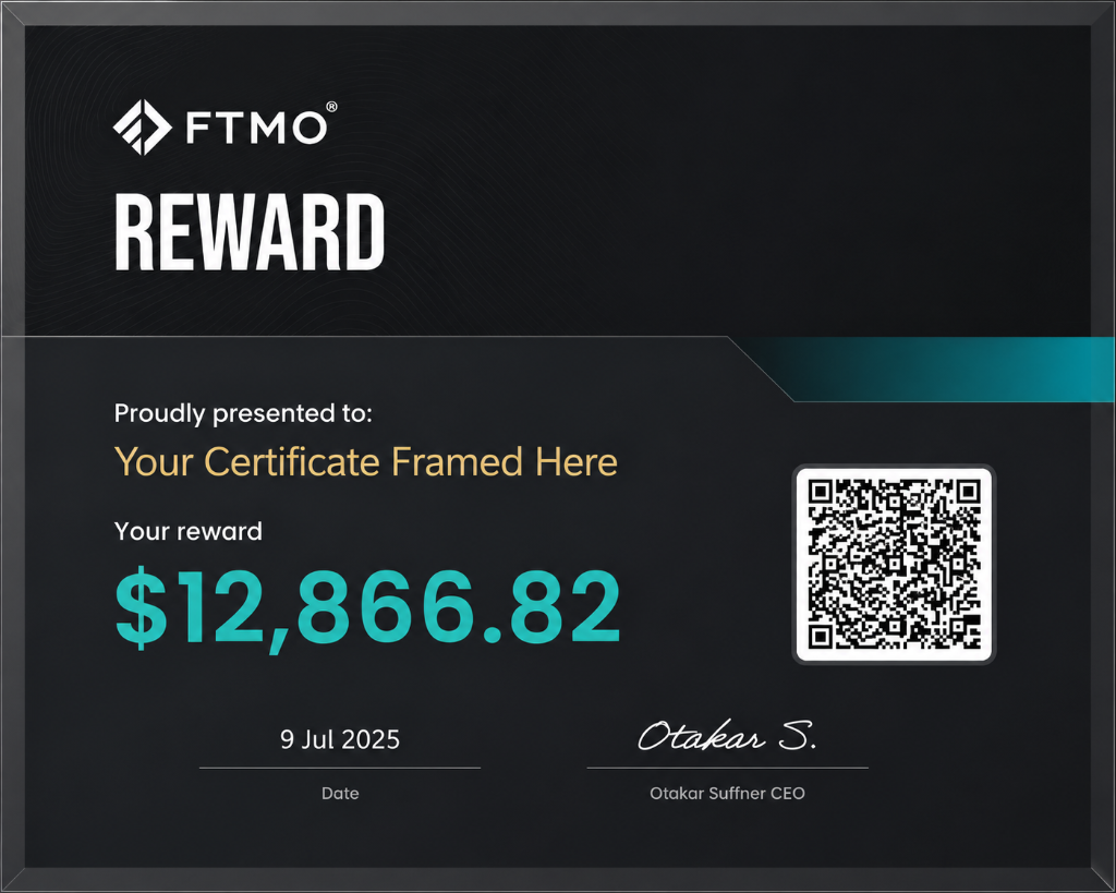 FTMO Reward certificate