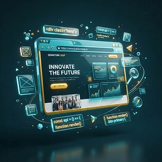 3D browser mockup with website preview