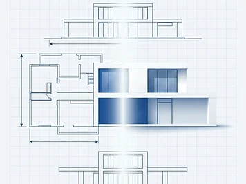 Ilustrace propojení projekce a realizace – z technického výkresu se stává skutečný rodinný dům