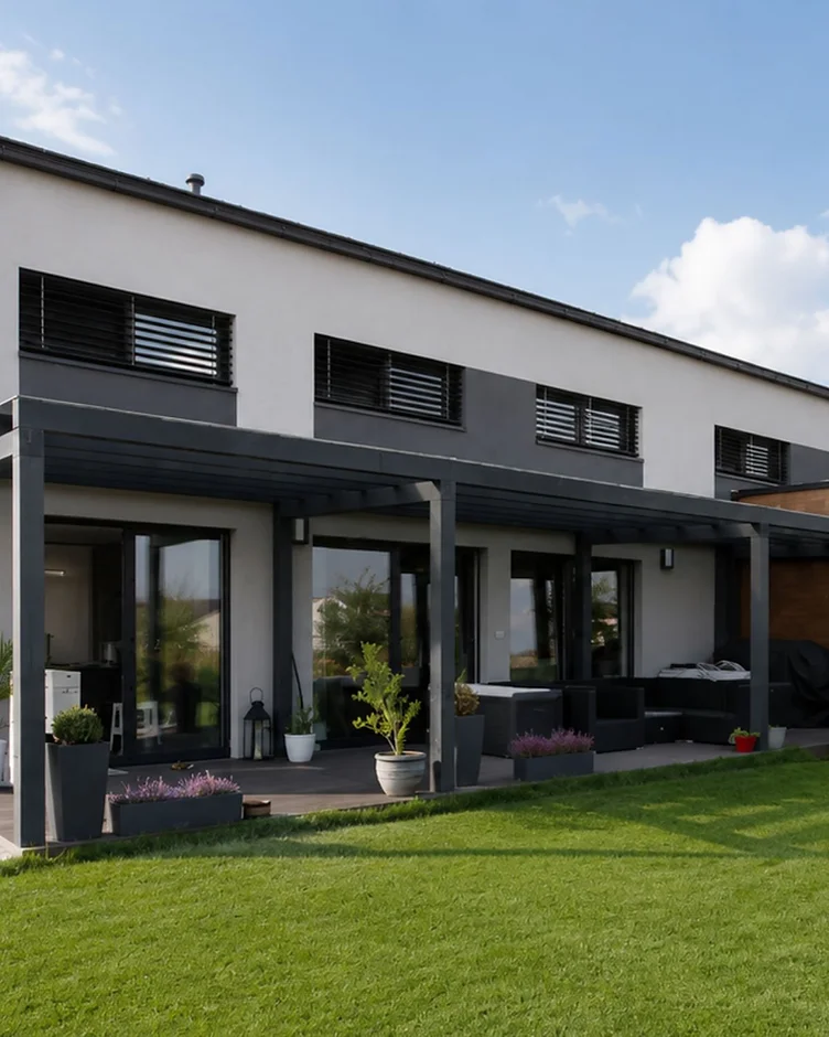 Realizovaný rodinný dům se zahradou a krytou terasou – KD Haus