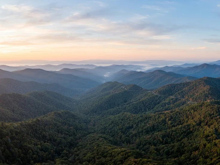 Blue Ridge Mountains landscape near Waynesville, NC