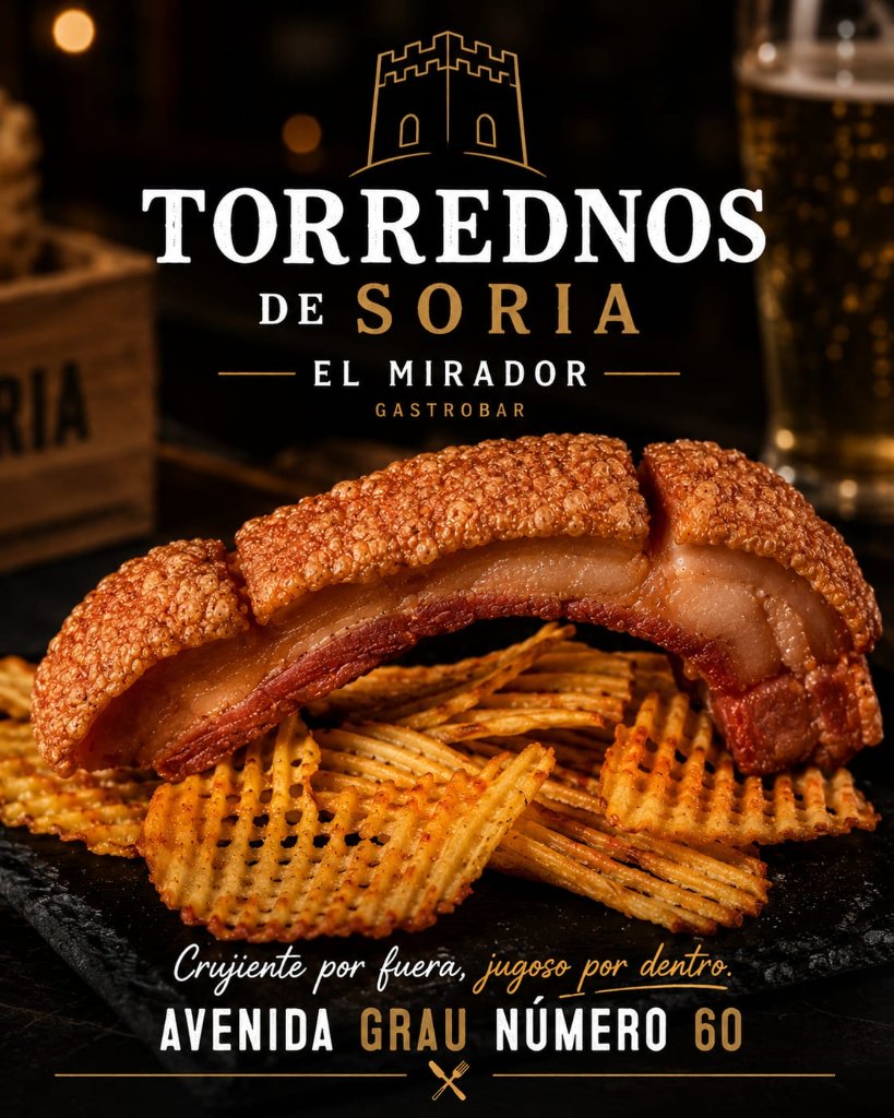 Torreznos de Soria XXL crujientes, especialidad de Mirador del Serpis en Gandía