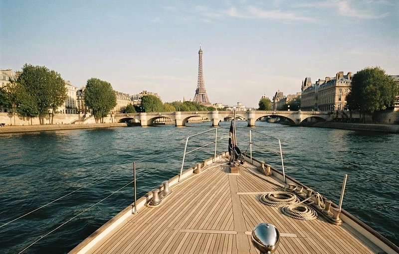 Le Saint Louis naviguant devant le Pont Alexandre III sur la Seine