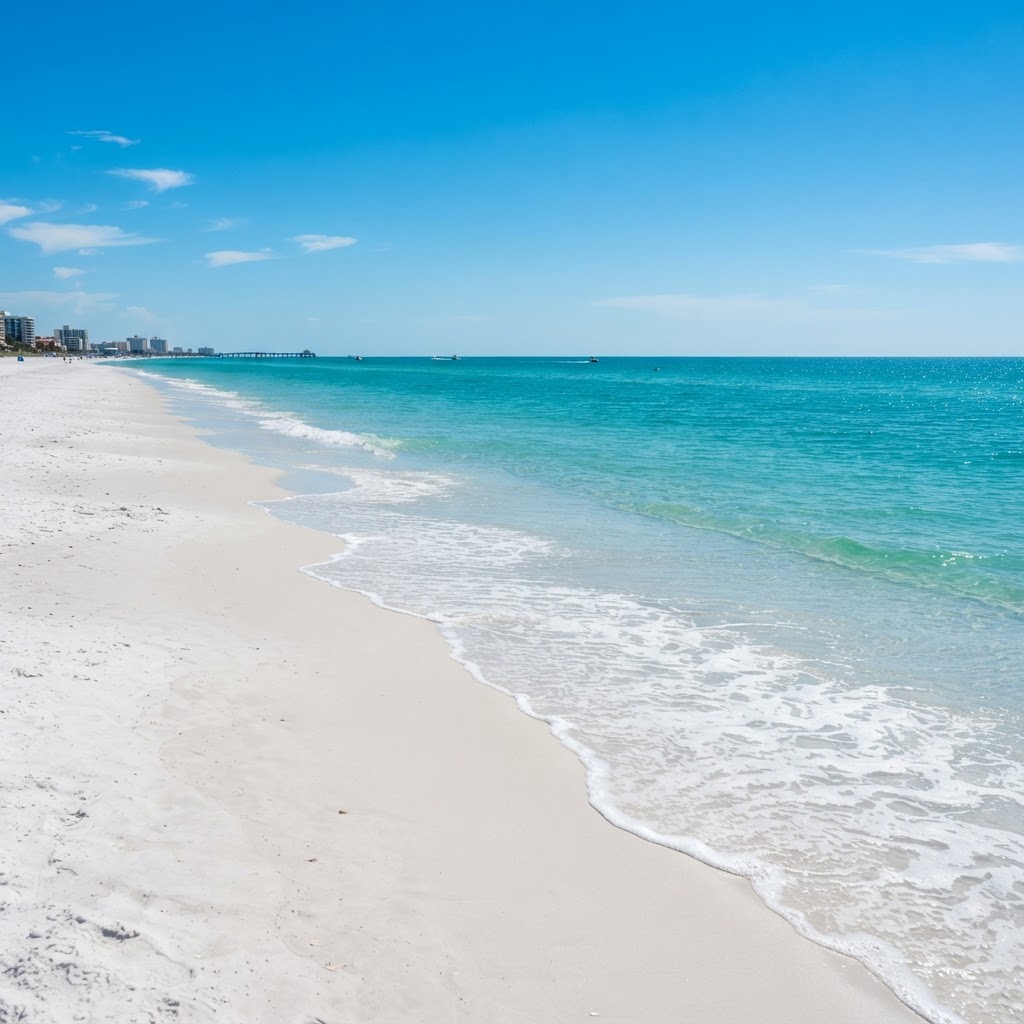 Clearwater Beach sugar-white sand and turquoise water