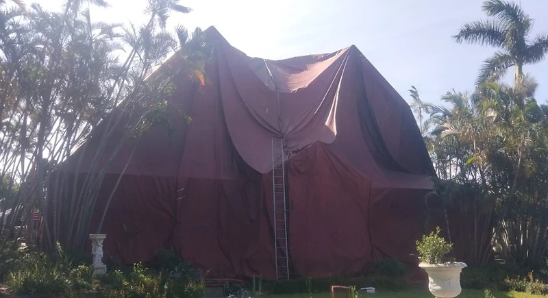 Structural fumigation in progress