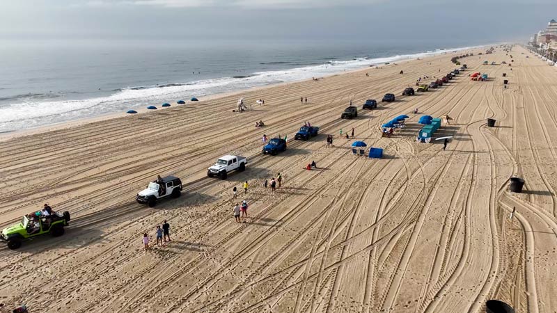 Jeep on the beach at Ocean City