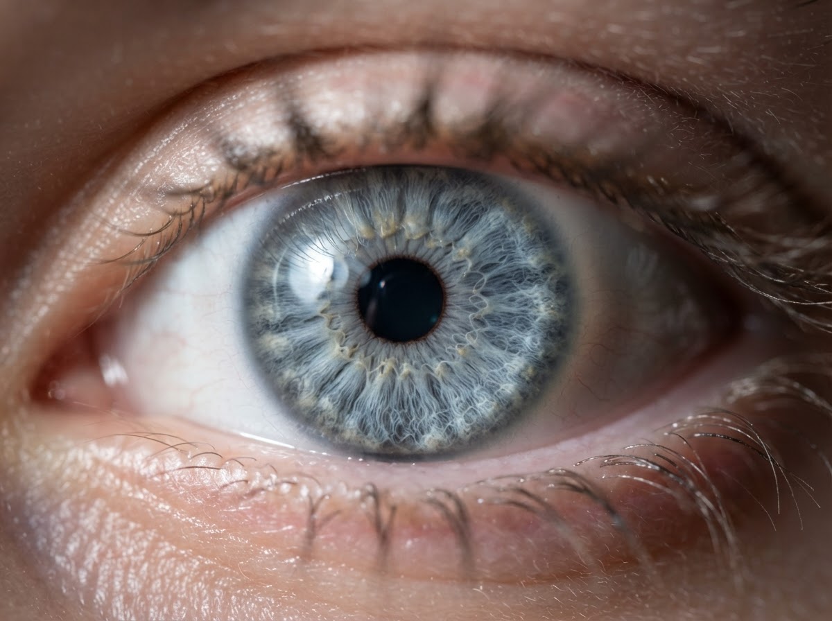 Macro photograph of a human iris