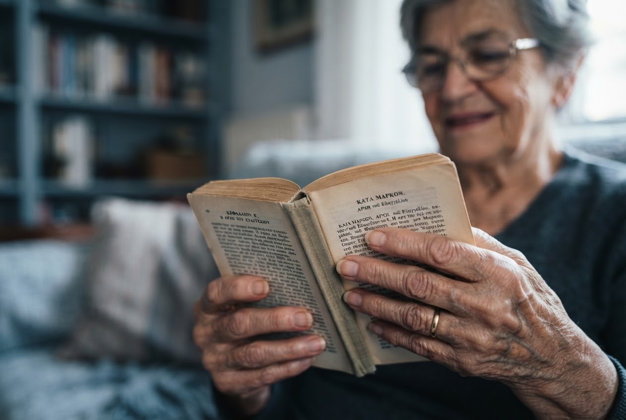Hands reading a book