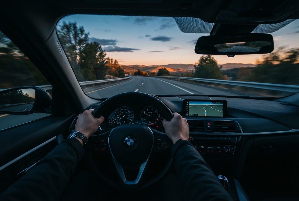 Driving at dusk