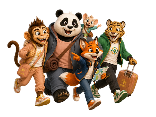 La bande : Aérox, Nuitao, Ryder, Gustéo et Jumpy