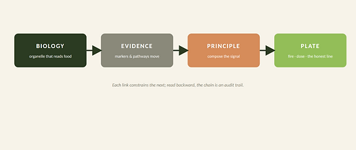 The framework logic, from biology to plate