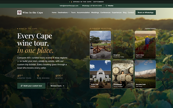 Wine in the Cape — desktop site