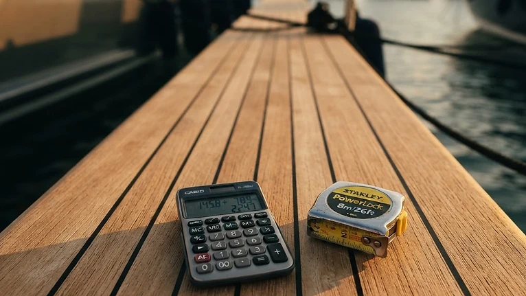 Yacht teak decking cost calculator from Teak Techs in Fort Lauderdale