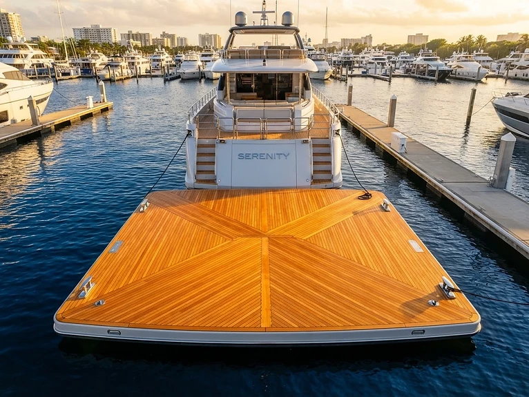 Yacht teak decking design and refit by Teak Techs in Fort Lauderdale