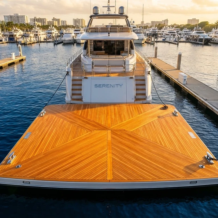 M/Y Aquarius — Swim Platform Restoration & Teak Steps in Fort Lauderdale, FL by Teak Techs — photo 1