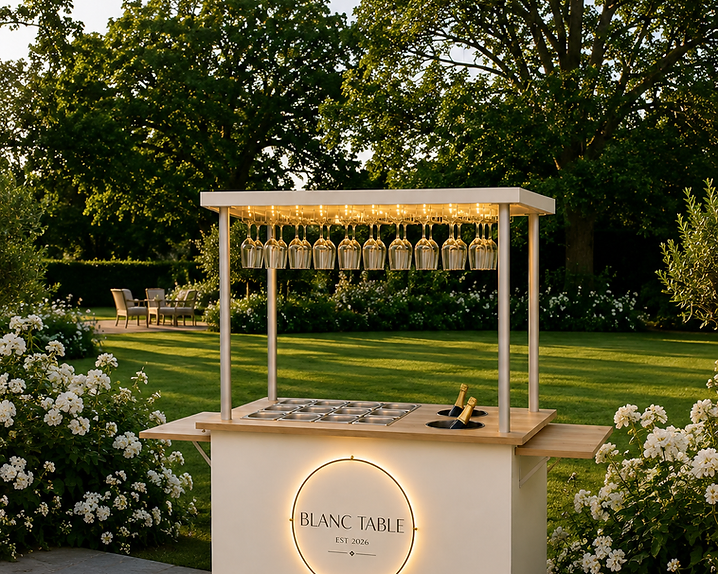 Blanc Table luxury event cart styled for an event