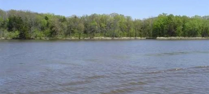 Pine Creek State Park — quiet forested lake with pine trees and fishing dock