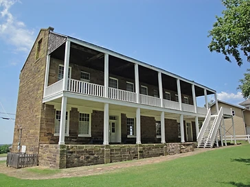 Fort Gibson Historic Site — reconstructed 1824 frontier military fort with log stockade buildings