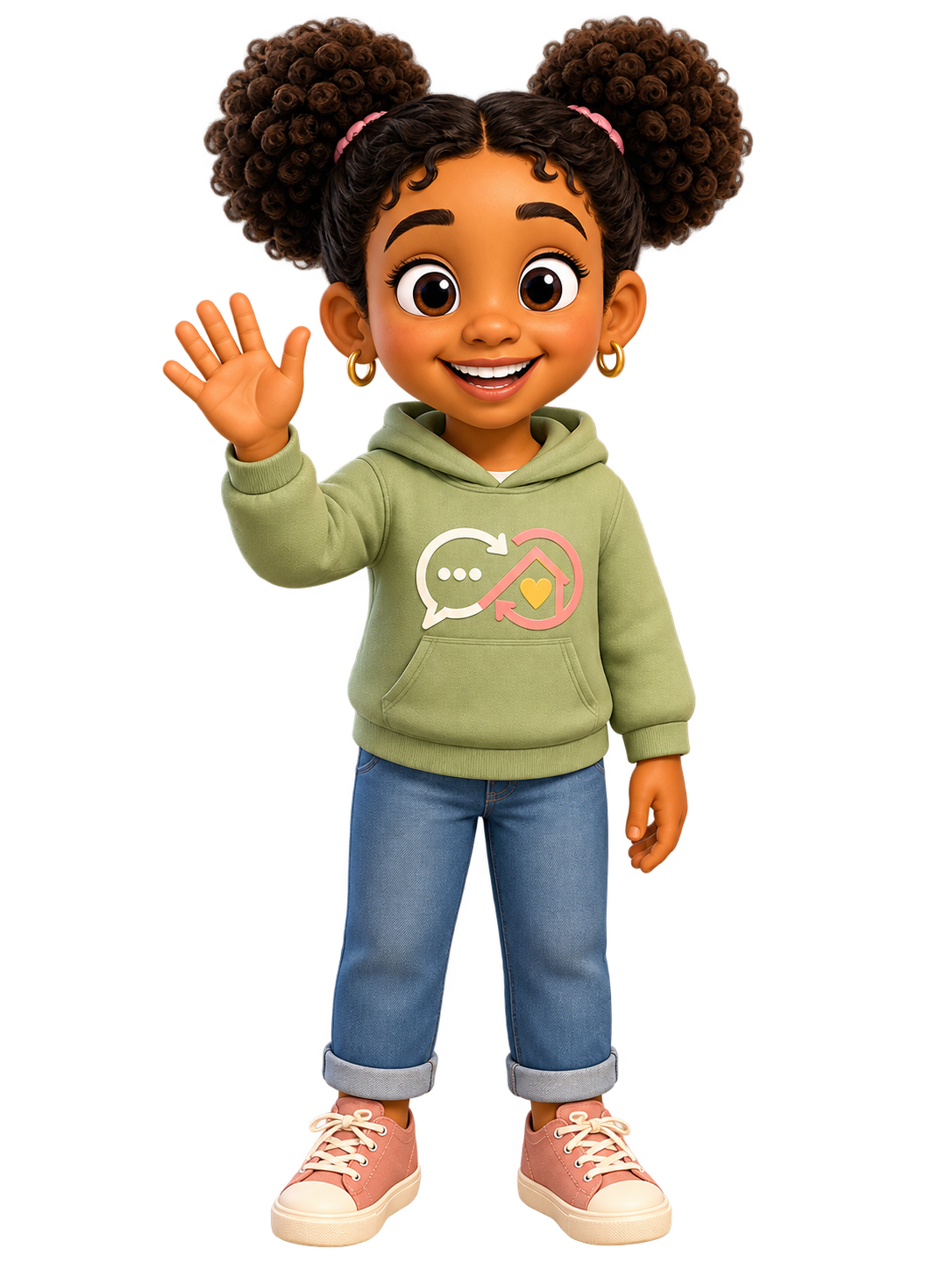 Coco from the Carryover Crew, waving