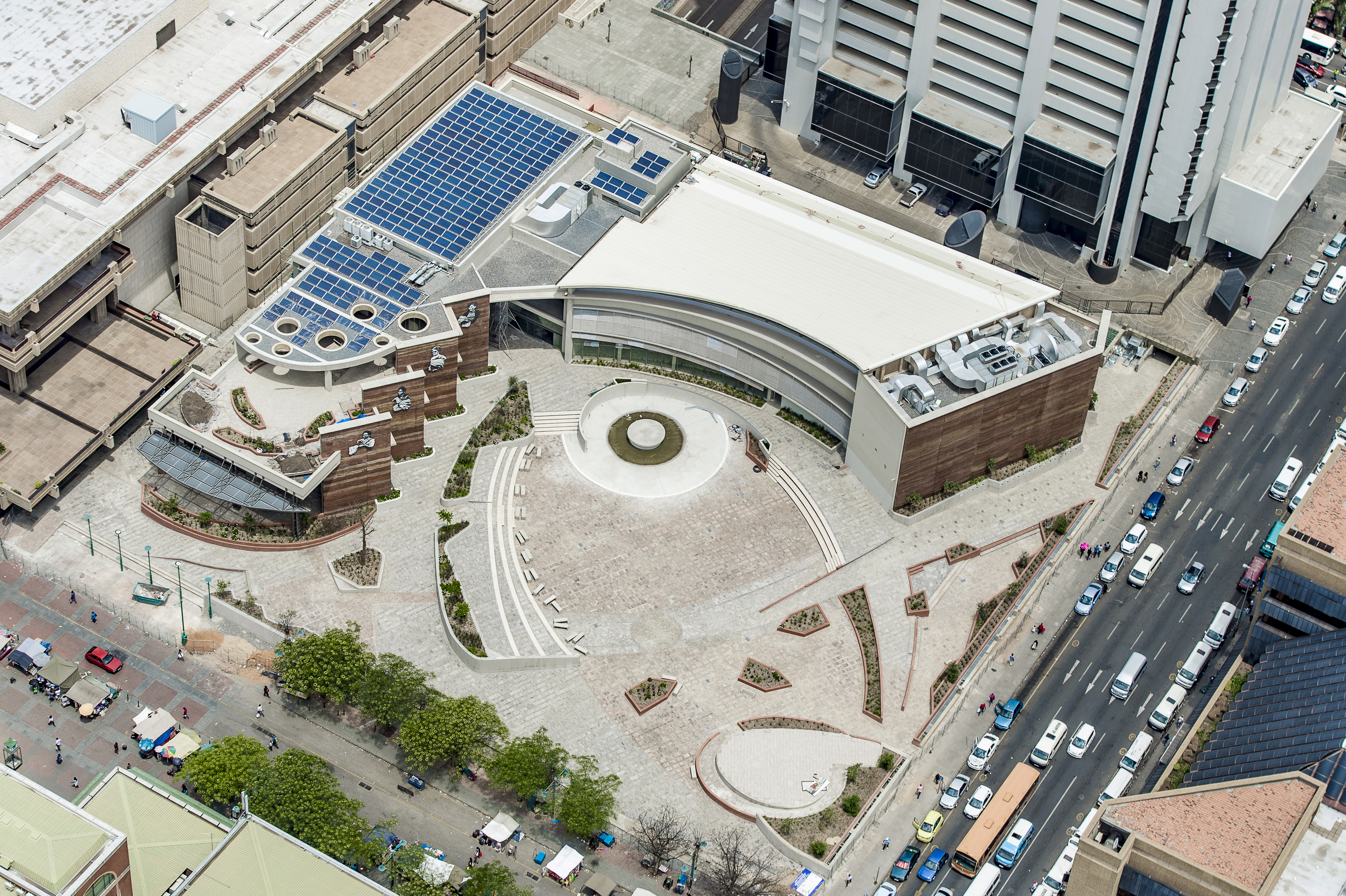 Rooftop solar on a building in central Johannesburg