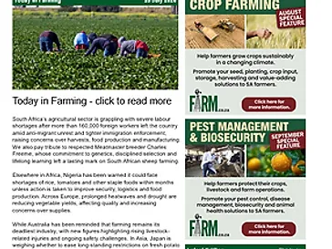 Today in Farming newsletter with special feature advertisements
