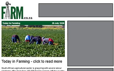 Today in Farming newsletter showing banner and sidebar ad positions