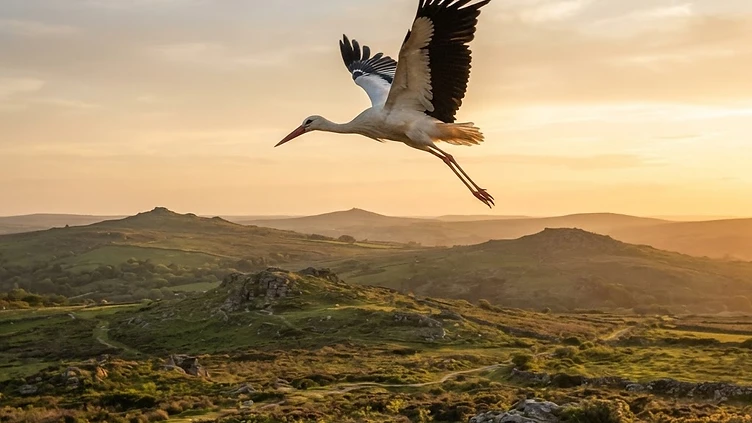 Majestic White Storks Return to Cornwall Skies in Historic Bodmin Moor Release