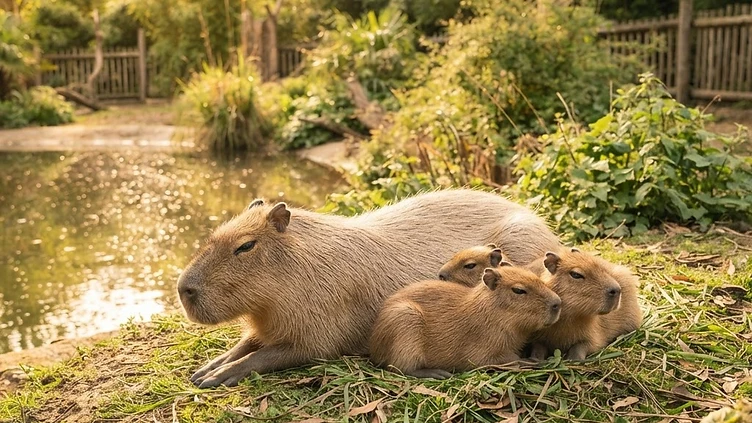 Edinburgh Zoo Welcomes Capybara Triplets