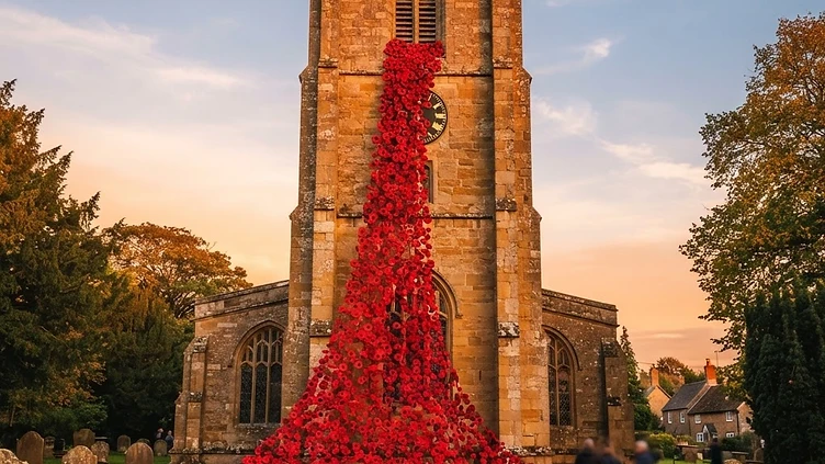 A Sea of Remembrance: Widnes Church Unveils Massive Poppy Cascade