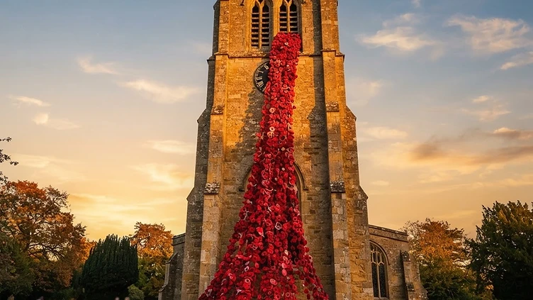 A Sea of Remembrance: 15,000 Poppies Cascade Down Widnes Church
