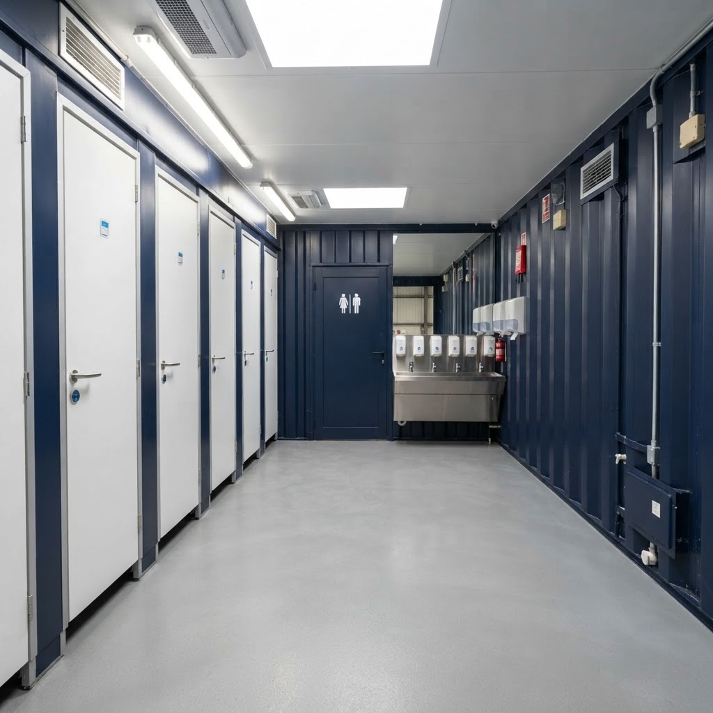 24ft new shipping container for sale — 5+1 Steel Toilet Cabin 24Ft x 9Ft delivered nationwide by CargoVault Containers thumbnail 4