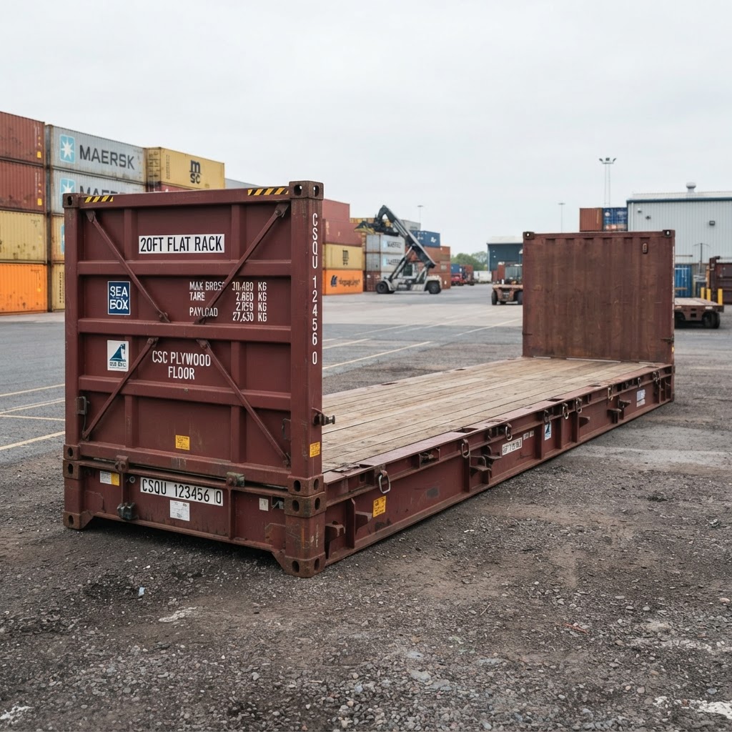 20ft used shipping container for sale — 20ft Collapsible-End Flat Rack Container delivered nationwide by Cargo Vault Containers thumbnail 2