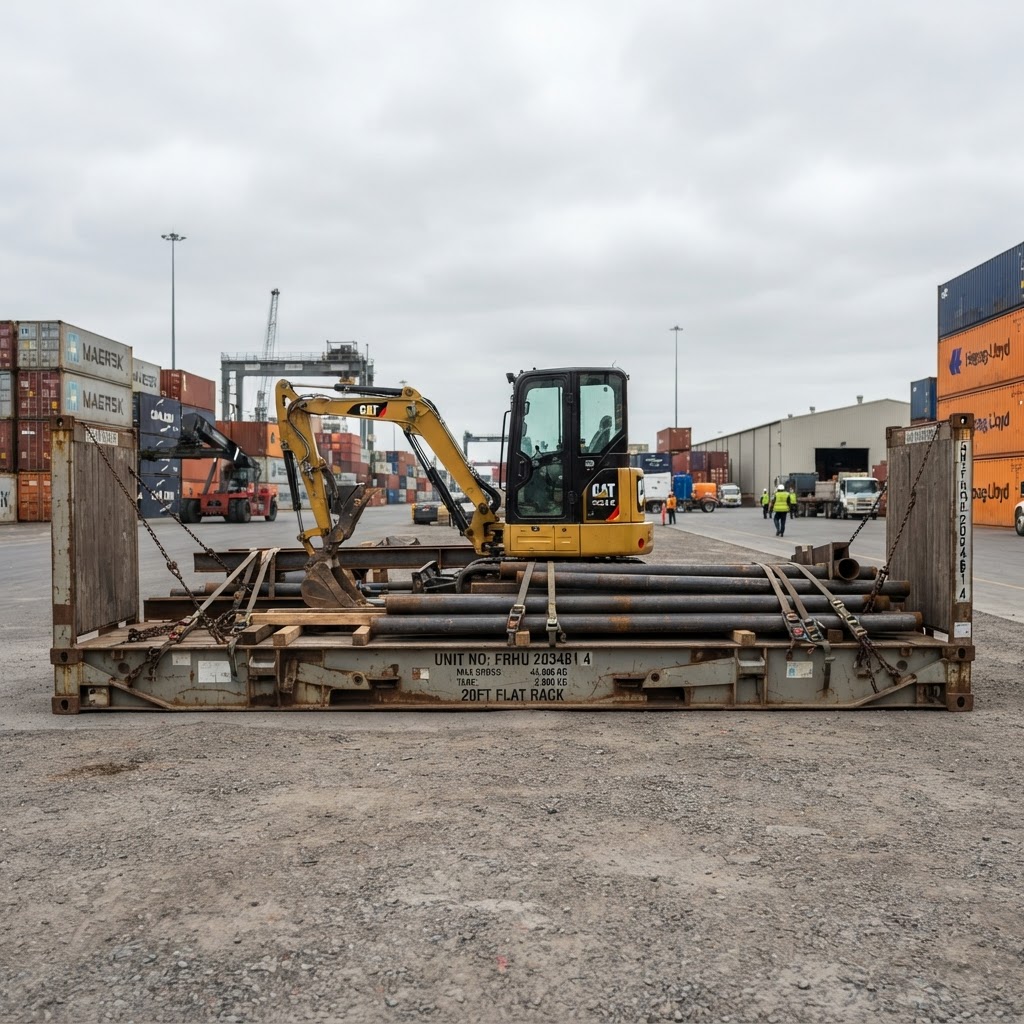 20ft used shipping container for sale — 20ft Collapsible-End Flat Rack Container delivered nationwide by Cargo Vault Containers thumbnail 3