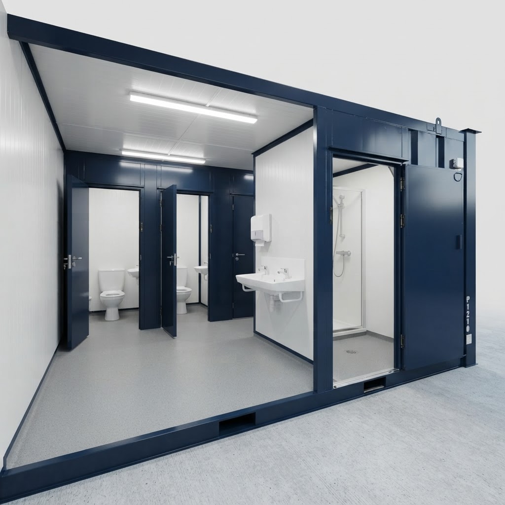 16ft new shipping container for sale — 3+1 Steel Toilet Cabin 16Ft x 9Ft delivered nationwide by CargoVault Containers thumbnail 4