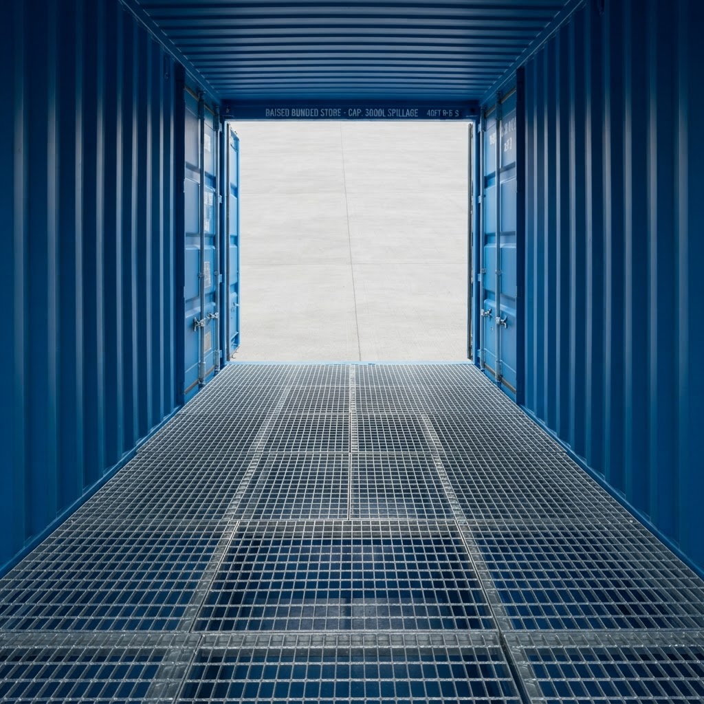 40ft new shipping container for sale — 40Ft X 8Ft Raised Bunded Store delivered nationwide by Cargo Vault Containers thumbnail 4