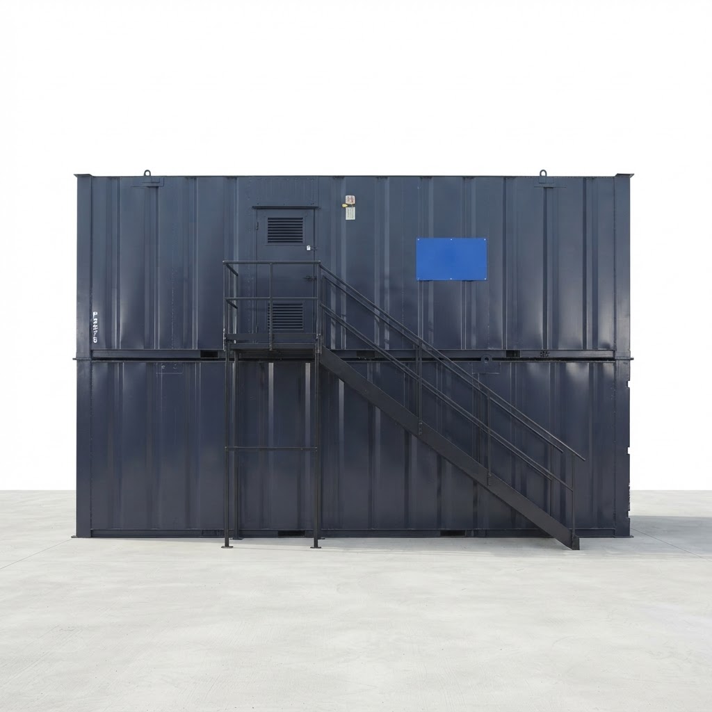 custom new shipping container for sale — Steel Staircase With Landing & Handrails delivered nationwide by CargoVault Containers thumbnail 2