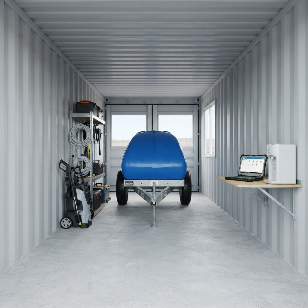 custom new shipping container for sale — Site Towable Water Bowser delivered nationwide by CargoVault Containers thumbnail 4